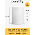 Poşetify Kalın Balonlu Naylon Patpat Rulo 100 cm x 50 M | 35 Gr/m² | 3 Katlı | 1. Sınıf Ambalaj Malzemesi - Çift Yönlü