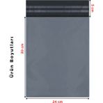 Poşetistan Baskısız Cepli Kargo Poşeti 1000 Adet 24 cm x 30 cm x 5 cm - Gri - Gri - CEPLİ - 24x30+5