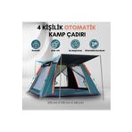 post alley 4 Kişilik Tam Otamatik Tenteli Kamp Çadırı Portatif Anti-uv Su Geçirmez Outdoor Plaj Piknik Çadırı