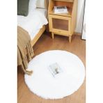 Post Daıre Kar Beyaz Yumuşak Havlı Kaymaz Tabanlı ve Yıkanabilir Peluş Halı Antre Banyo Tuvalet Dekoratif Halı - 70 x 70 cm