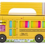 Post-it Süper Yapışkan Notlar Değer Paketi, 24 Ped, Kullanışlı Okul Otobüsü Taşıma ve Saklama Çantası, 2X Yapıştırma Gücü, 3x3 inç, Parlak Renkler (Turuncu, Pembe, Mavi, Yeşil, Sarı), Geri