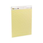 Post-it Süper Yapışkan Şövale Pedi, 63,5 cm x 76,2 cm Çarşaf, Çizgili Sarı Kağıt, 30 Yaprak/Ped, 2 Ped/Paket, Sanal Öğretmenler ve Öğrenciler için Harika (561)