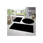 Post Peluş Banyo Paspası Üçlü Takım Peluş Kaymaz Jel Taban Yıkanabilir Siyah SOFTCRPT