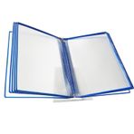 Posterli Sayfa Çevirme Standı, 10 A4 Cepli Çok Renkli Duvar Çevirmeli Kitap Ekranı(Blue)