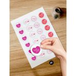 Postermanya 120 Adet Handmade Etiket, Handmade Sticker, Made With Love Yazılı Etiket, Renkli, 4x4 cm Etiket