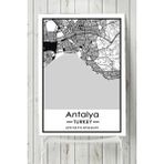 Postermanya Antalya Harita Dekoratif 60x90 cm Tasarım Poster