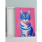Postermanya Azure Cat, Gök Kedi, Pop Art Kanvas Tablo - Tuval Tablo