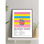 Postermanya Bloody Mary Kokteyl Tarifi Pop Art Mutfak Çerçeveli Tablo - Çerçeveli Poster