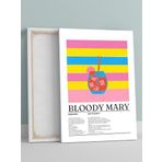 Postermanya Bloody Mary Kokteyl Tarifi Pop Art Mutfak Kanvas Tablo - Tuval Tablo