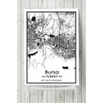 Postermanya Bursa Harita Dekoratif Tasarım 60x90 cm Poster