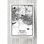 Postermanya Bursa Harita Dekoratif Tasarım 80x115 cm Poster