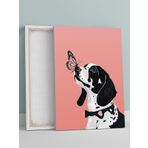 Postermanya Butterfly Nose, Köpek Kelebek Burun Pop Art Kanvas Tablo - Tuval Tablo