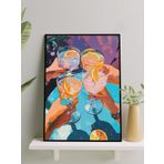 Postermanya Cheers, Dostlarla Şerefe Pop Art Mutfak Çerçeveli Tablo - Çerçeveli Poster