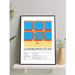 Postermanya Cosmopolitan Kokteyl Tarifi Pop Sanat Mutfak Çerçeveli Tablo - Çerçeveli Poster
