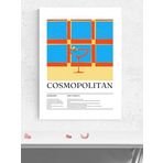 Postermanya Cosmopolitan Kokteyl Tarifi Pop Sanat Mutfak Poster - Afiş - Dekoratif Duvar Poster
