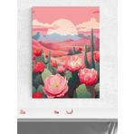 Postermanya Desert Bloom, Çöl Çiçeği Kaktüs, Dijital Sanat Poster - Afiş - Dekoratif Duvar Poster