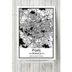 Postermanya Fransa Paris Harita Dekoratif Tasarım 50x70 cm Poster