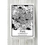 Postermanya Fransa Paris Harita Dekoratif Tasarım 70x100 cm Poster