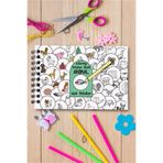 Postermanya Hayvanlar Temalı Sticker Boyama Kitabı, 168LI Bullet Journal Sticker, Yetişkinler Için Boyama Kitabı