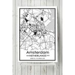 Postermanya Hollanda Amsterdam Harita Dekoratif Tasarım 90x130 cm Poster