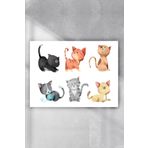 Postermanya Kediler Tasarım Çocuk Odası 80x115 cm Poster