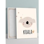 Postermanya Koala Aşkı Bebek Odası Kanvas Tablo, Kreş Çocuk Odası Tuval, Dekorasyon, Yenidoğan Hediye