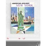Postermanya Liberty's Flight, Özgürlük Heykeli New York Vintage Kübist Sanat Poster - Afiş - Dekoratif Duvar Poster