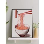 Postermanya Noodle Flow, Erişte Akışı, Dijital Sanat Mutfak Çerçeveli Tablo - Çerçeveli Poster