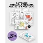 Postermanya Okyanus Kodlamalı Boyama Aktivite Kağıdı Seti - Çocuklar Için Sayılarla Boyama Kitabı