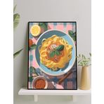 Postermanya Pasta Feast, Makarna Şöleni, Dijital Sanat Mutfak Çerçeveli Tablo - Çerçeveli Poster