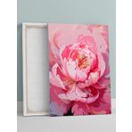 Postermanya Pink Bloom, Pembe Şakayık Çiçek Empresyonizm Kanvas Tablo - Tuval Tablo