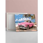 Postermanya Pink Paradise, Pembe Cennet Pop Art Deniz Manzaralı Kanvas Tablo - Tuval Tablo