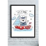 Postermanya (pster10106) Erkek Bebek Çocuk Odası Çerçeveli Tablo (40x50cm)