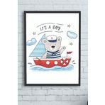 Postermanya (pster10107) Erkek Bebek Çocuk Odası Çerçeveli Tablo (50x70cm)