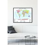 Postermanya (pster10848) Dünya Haritası Eğitim Çerçeveli Tablo (50x70cm)