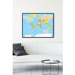 Postermanya (pster10853) Dünya Haritası Eğitim Çerçeveli Tablo 2 (50x70cm)