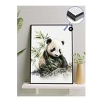 Postermanya (pster1174) Panda ve Bambu Hayvan Çerçeveli Tablo - Çerçeveli Poster 40 x 50