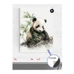 Postermanya (pster1184) Panda ve Bambu Hayvan Poster - Afiş - Dekoratif Duvar Posteri 50 x 70