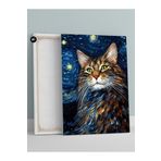 Postermanya (pster1243) Van Gogh Tarzı Maine Coon Kedi Hayvan Kanvas Tablo 30 x 40