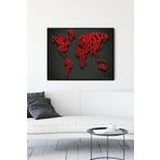 Postermanya (pster13941) Yazılı Dünya Haritası Çerçeveli Tablo (30 X 40cm)