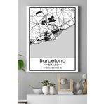 Postermanya (pster14380) Ispanya Harita Dekoratif Tasarım Kanvas Tablo 50 x 70