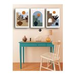 Postermanya (pster148) Yaz Güneşinde Saksı Üçlü Kanvas Tablo Seti, Premium 3'lü Canvas, 3 Parçalı Duvar Tablosu 30 x 40