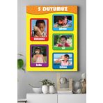 Postermanya (pster14907) 5 Duyu Organı Eğitim Kanvas Tablo 50 x 70