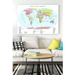 Postermanya (pster15886) Dünya Haritası Eğitim Kanvas Tablo 40 x 60