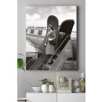 Postermanya (pster15957) Eski Uçak Ve Hostes Nostaljik Kanvas Tablo 40 x 60