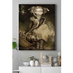 Postermanya (pster16020) Anne Fil Ve Yavrusu Sanatsal Kanvas Tablo 40 x 60