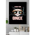 Postermanya (pster16256) Huysuz Kedi Eğlenceli Mizahi Kanvas Tablo 50 x 70