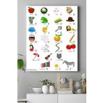 Postermanya (pster16302) Ingilizce Alfabe Eğitim Kanvas Tablo 30 x 40
