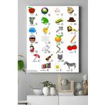 Postermanya (pster16303) Ingilizce Alfabe Eğitim Kanvas Tablo 50 x 70