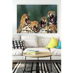 Postermanya (pster16830) Gülen Leoparlar Eğlenceli Mizahi Kanvas Tablo 40 x 60